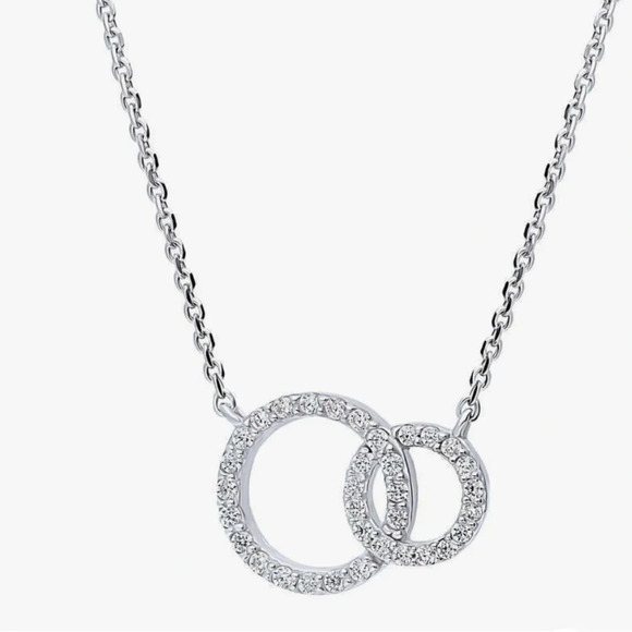 - Interlocking Circle necklace  sterling silverl| Layering necklace - Picture 4 of 6